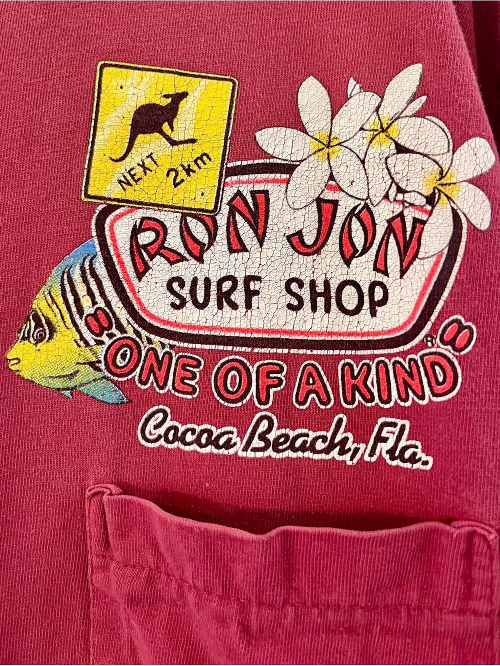 Ron Jon Surf Shop Tropical Parrot VINTAGE 1989! Graphic s/s Tee - Red/multi L - Picture 8 of 8
